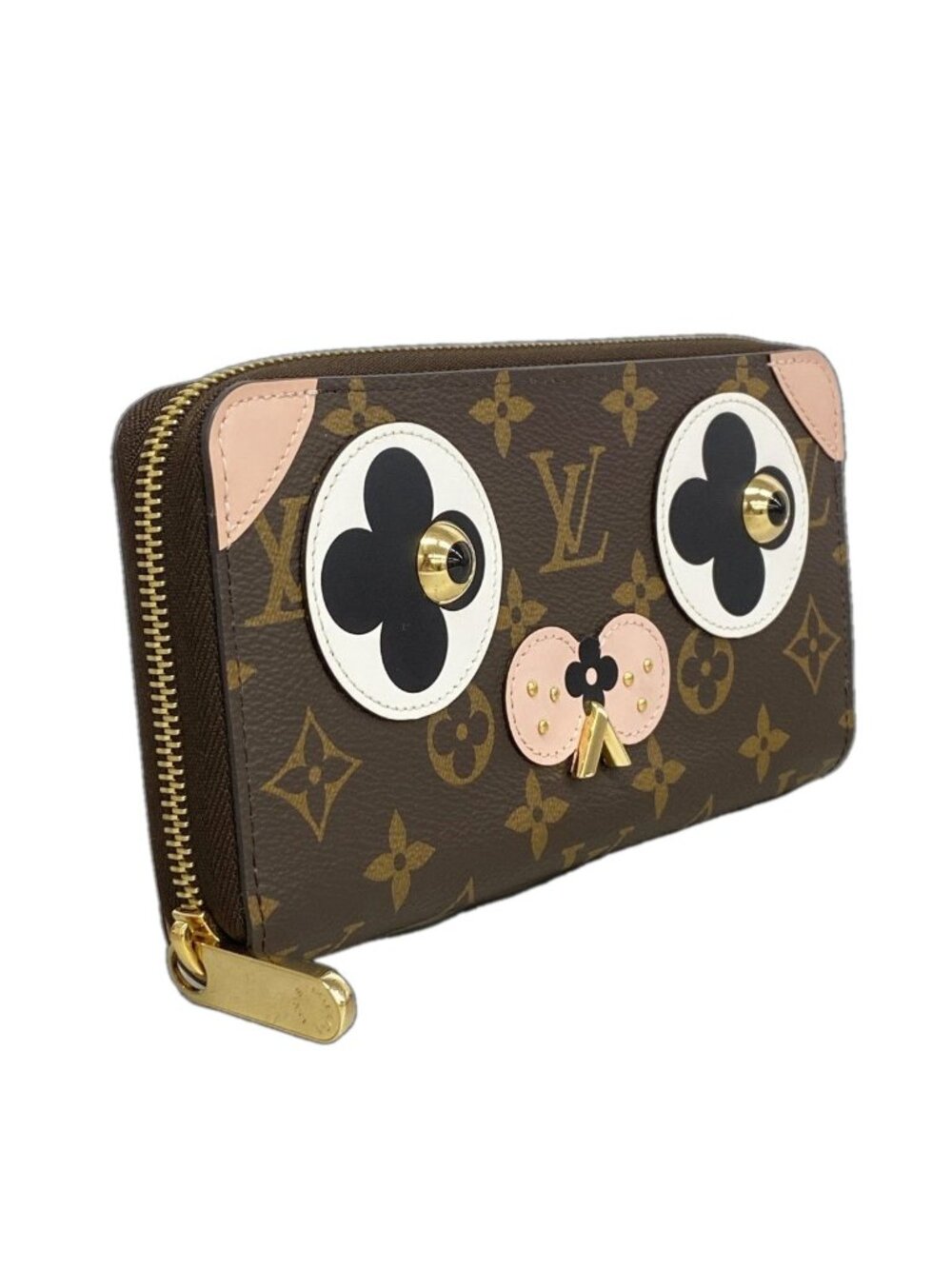 ★SOLD★ Louis Vuitton Wallet Monogram Dog Motif Zippy Brown Rose Velours - Picture 2 of 6
